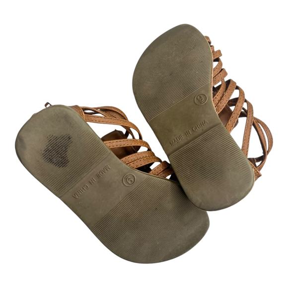 Old Navy strappy tan gladiator sandals zip up heel closure size 9 - Picture 6 of 6
